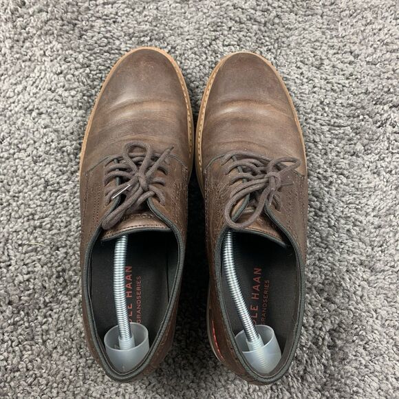 Cole Haan Grand Go-To Brown Leather Comfort Oxfords Shoes Mens 11 M C35083 - Picture 5 of 8
